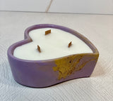 Funky Heart Concrete Candle