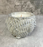 Wicker Dog Concrete Candle