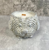 Wicker Dog Concrete Candle