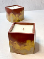 Curved Square Concrete Candle