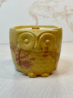 Large Owl Concrete Candle