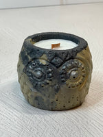 Ochre Owl Tea Light Concrete Candle