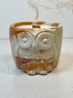 Large Owl Concrete Candle