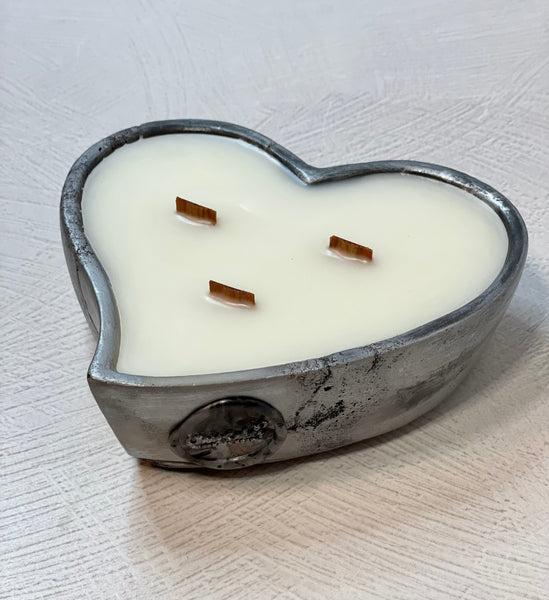 Funky Heart Concrete Candle