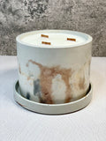 Round Concrete Candle w/Tray